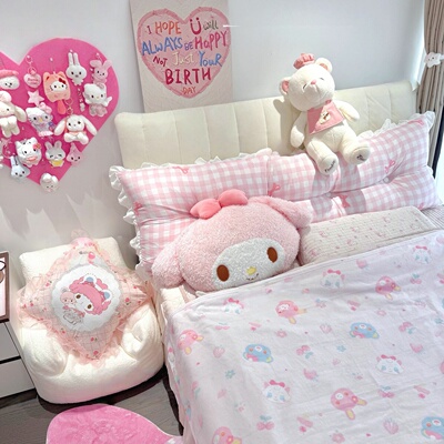 【睡觉搭子】蝴蝶结靠枕床头大靠背软包可拆洗卧室双上枕头女抱枕