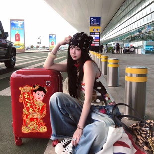 行李箱贴纸标识牌出入平安新年装饰出国专用防丢防拿错防盗显眼包