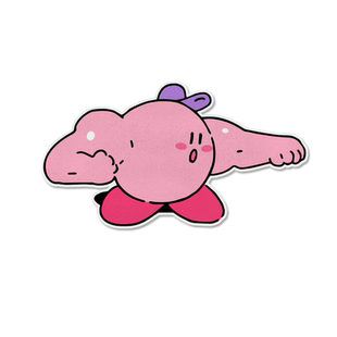 星之卡比健身肌肉男反光电动摩托车汽车贴纸车窗车门身贴后玻璃贴