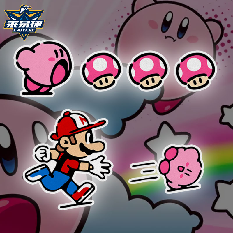 星之卡比吃豆豆马里奥反光车贴