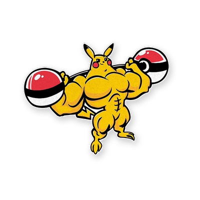宝可梦健身达人肌肉皮卡丘车贴