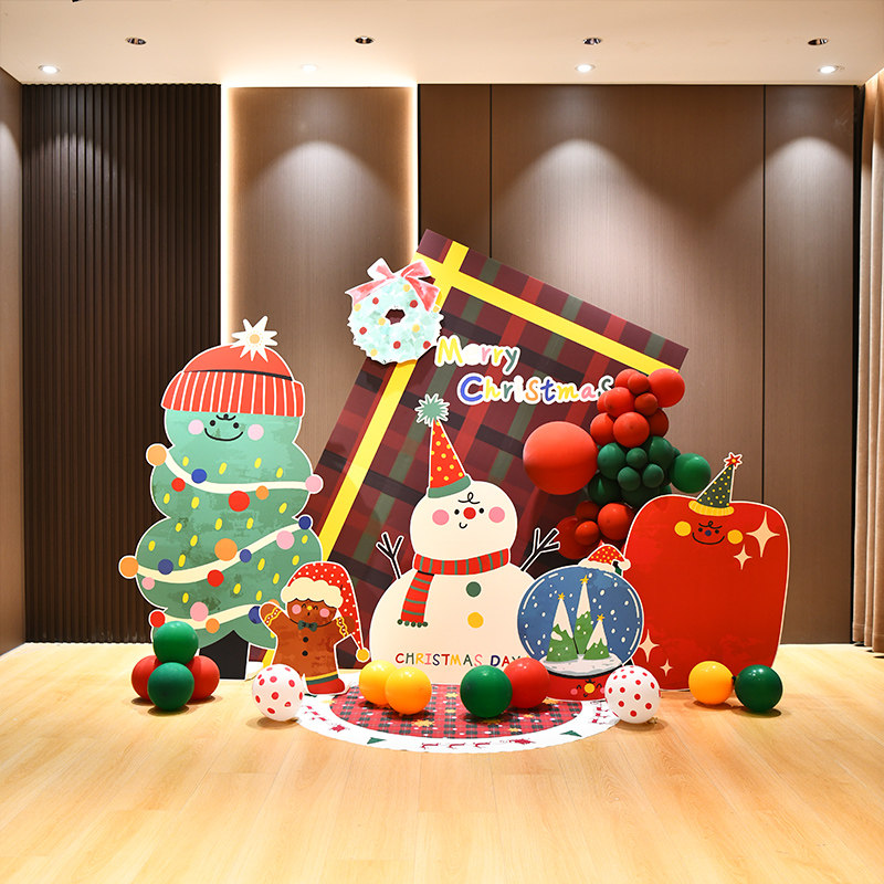 2025店铺圣诞节场景布置氛围装饰门店打卡拍照道具户外背景墙kt板,节庆用品/礼品,装扮布置套餐,淘宝优惠券,粉丝福利购,淘宝优惠卷