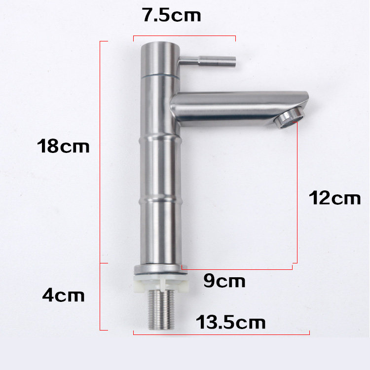 Washbasin water tap Lead-free Shower Room Basin Faucet wire drawing Cold water tap 304 Stainless steel Basin Faucetin the Decoration main material , Toiletries , Bathroom faucet , Basin mixer  category - from Buy2taobao.com to provide professional Taobao agent buy service