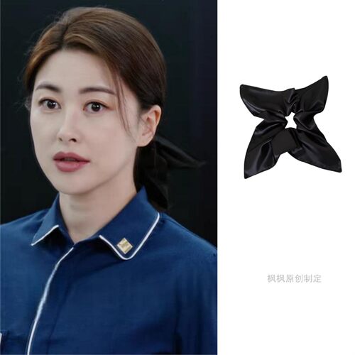 密语纪许密语朱珠同款方巾大肠发圈气质法式头绳马尾发绳头花发饰