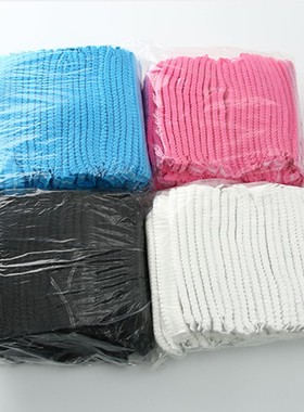 2026工作白色发套发网工业一次性头套帽子无纺布浴帽黑色厚实短发