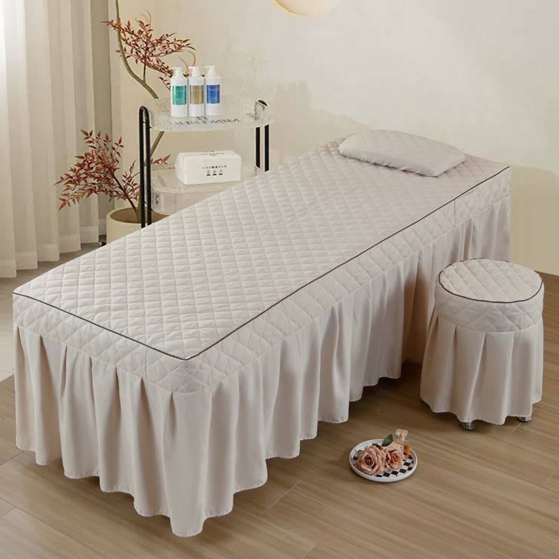 2026美容床罩纯棉两件套加厚纯色按摩美容院理疗美体洗头床套养生