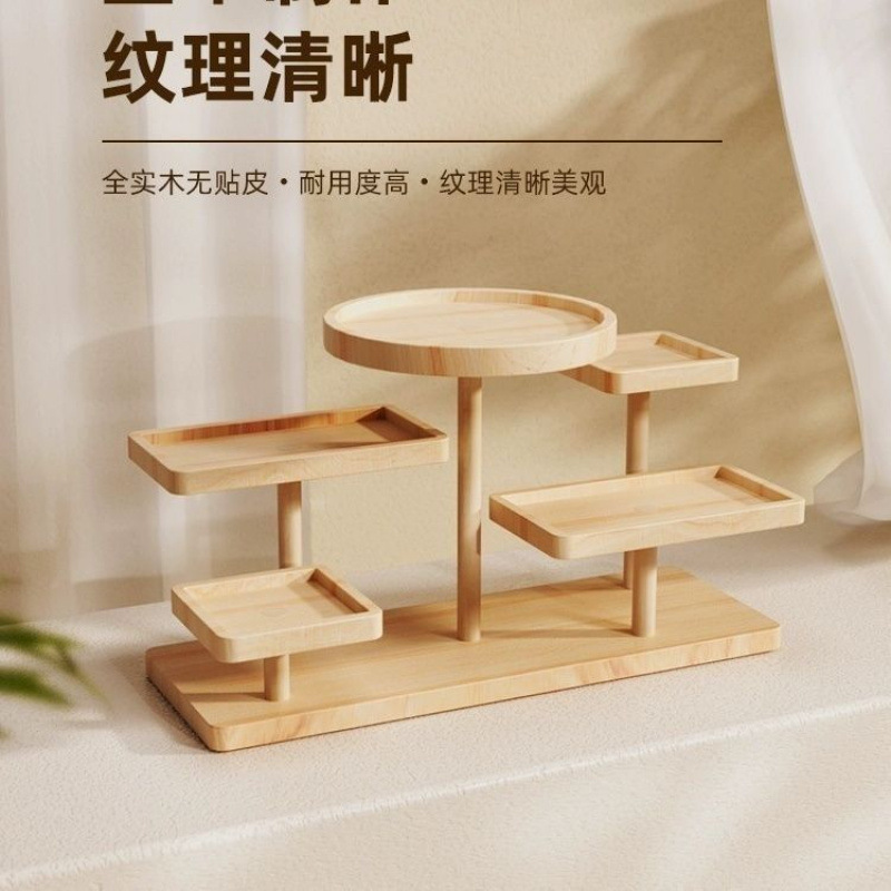 2026摆摊展示架阶梯实木创意饰品摆件陈列架收纳点心多肉收纳架