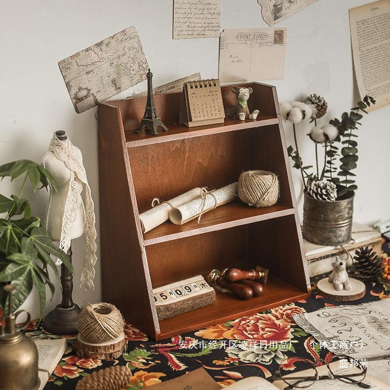 2026香水多层化妆品杂物实木整理架收纳盒办公桌收纳置物架桌面