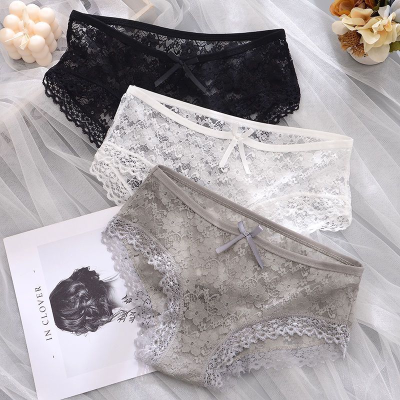 2026性感蕾丝内裤女士超薄透明中低腰迷人韩版少女抗菌透气舒适三