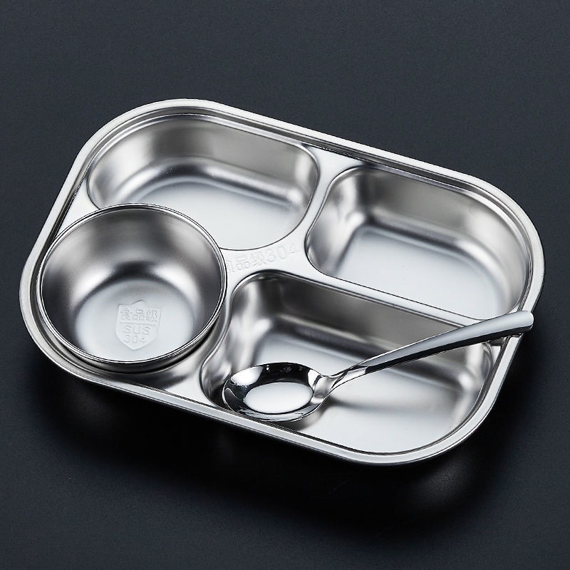 2026304不锈钢餐盘学校幼儿园儿童餐盘欧式学生餐具套装家用宝宝