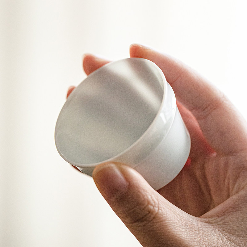 物典大家景德镇影青釉铃铛品茗杯单个茶杯玉泥青白瓷个人专用杯