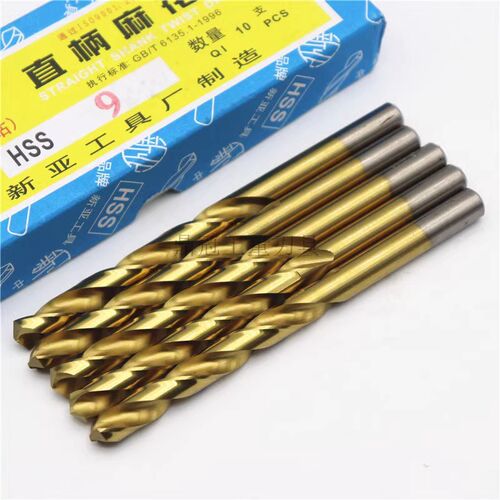 新亚镀钛直柄麻花钻头涂层直钻6542材质 1 2 3 4 5 6 7 8 9 10mm
