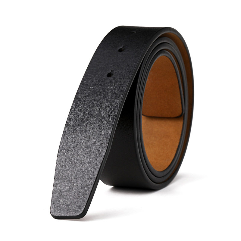 整张纯牛皮无头皮带条男女士平滑扣打孔针扣不带头挂扣腰带身