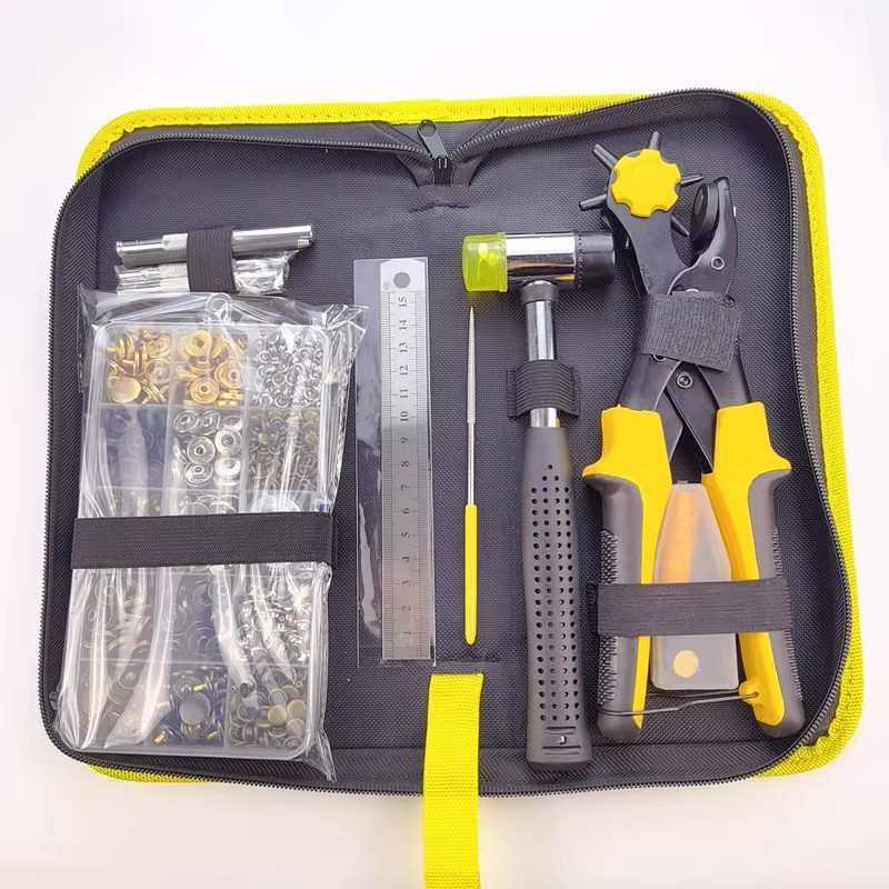 皮带钳套含套装 扣套铆钉打孔四合盒按扣多功能纽扣工X具金属340