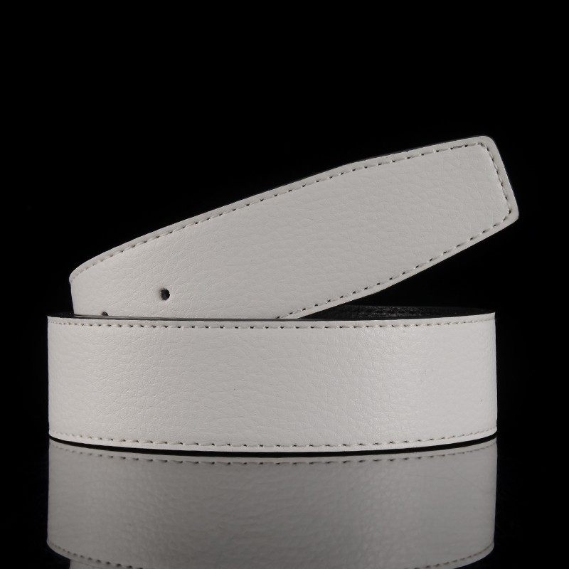 3.8cm无头皮带牛皮带身3.2H扣替换皮带条平滑扣针扣坂口带条