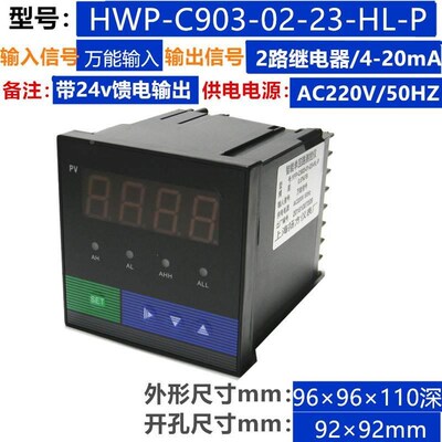 HWP-C903 C904 智能单回路测控仪 液位显示仪 液位控制器 C703704