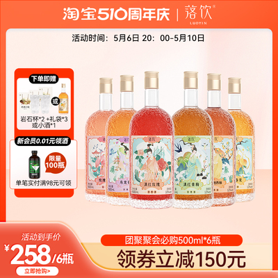 落饮茶果酒水果果味酒6瓶500ml