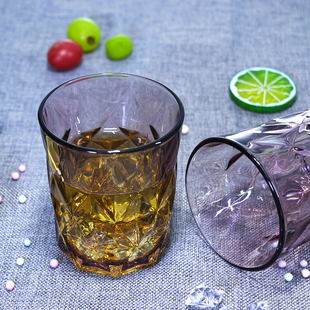 奔马ins风玻璃杯子水杯洋酒杯果汁杯奶昔饮料杯彩色家用餐厅商用