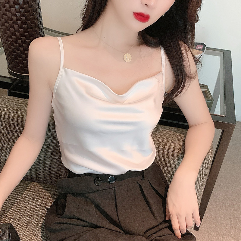 真丝吊带背心女夏天丝绸外穿荡领西装内搭打底衫小心机性感ins潮