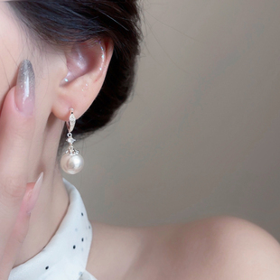 「假面舞会」复古流苏珍珠耳夹女无耳洞耳饰新款高跟鞋轻奢耳环