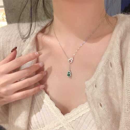 S925纯银玉髓葫芦项链女2026新款轻奢高级感锁骨链送女友生日礼物