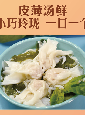 玖久同心鲜肉港式小云吞鲜香味美金鱼小馄饨营养早餐406g/盒