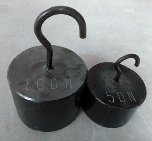 钢单钩10N牛顿力制砝码 5N20N60N100N200N500N拉力测试用铸铁法码