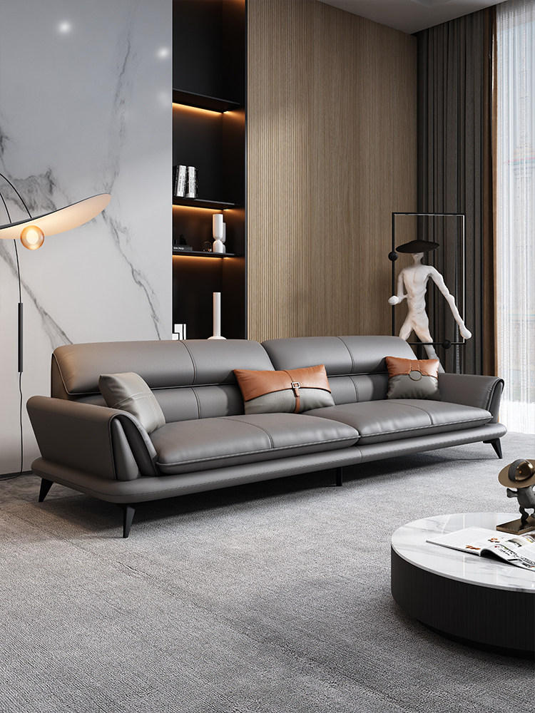 办公沙发真皮简约商务接待室接待区休闲办公沙发咖啡桌组合三人座