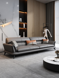 办公沙发真皮简约商务接待室接待区休闲办公沙发咖啡桌组合三人座