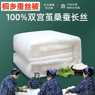 正品蚕丝被纯桑蚕丝加厚春秋被冬被空调被子母被芯被子四季通用AA