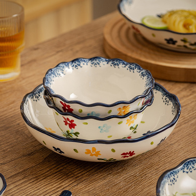 陶瓷日式家用釉下彩吃饭碗盘子