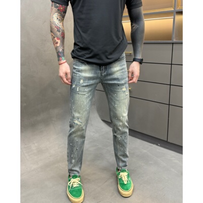 春生同款春季修身小脚男士牛仔裤