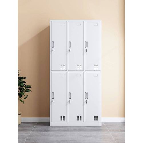 佛山六门员工铁皮更衣柜子工厂宿舍钢制6门浴室换衣柜带锁储物柜