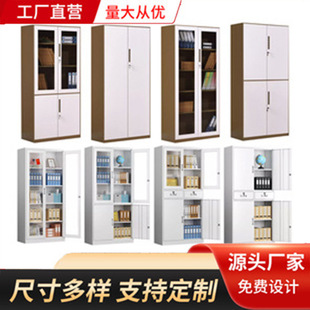 钢制办公柜铁皮柜加厚资料文件柜财务档案柜带锁仪器储物柜