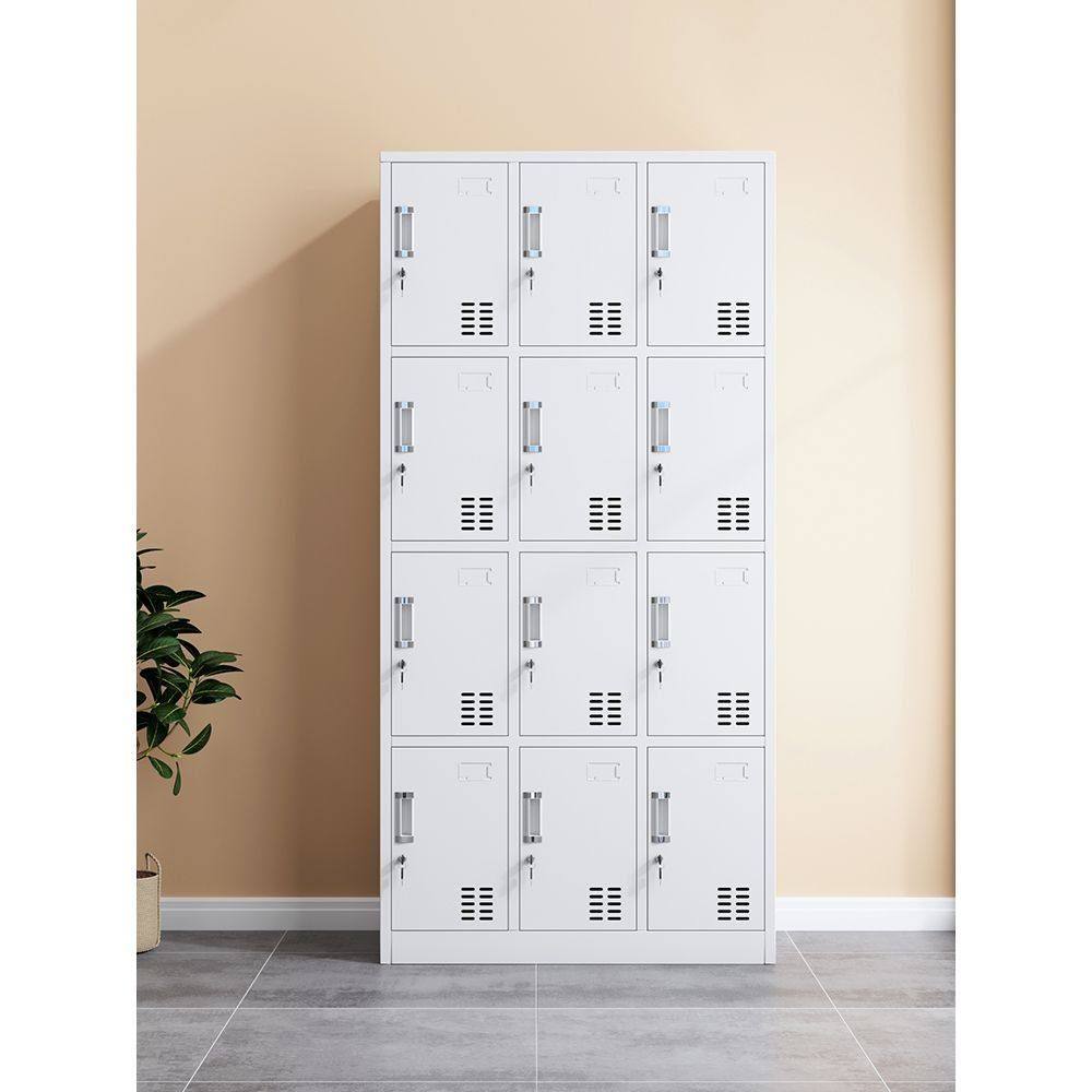 佛山12门员工铁皮更衣柜子工厂鞋柜宿舍浴室钢制换衣柜带锁储物柜