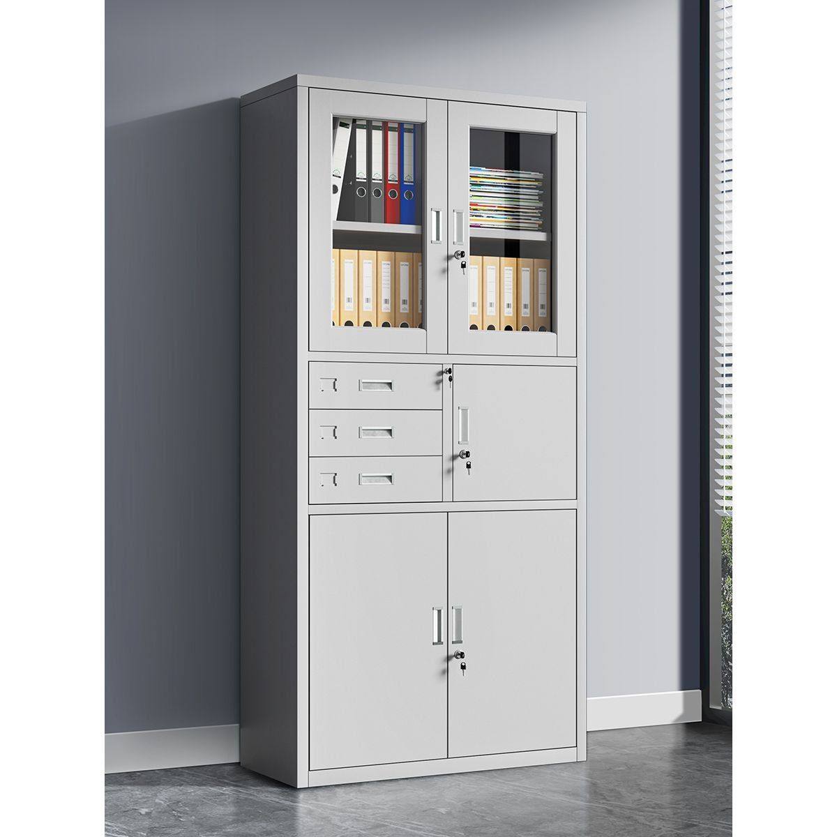 偏三斗文件柜财务凭证资料档案柜办公室带锁储物柜铁皮柜家用书柜,商业/办公家具,办公储物柜,淘宝优惠券,粉丝福利购,淘宝优惠卷