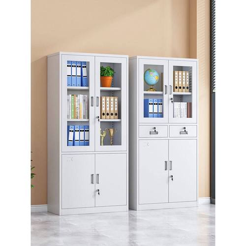 钢制文件柜铁皮柜子办公室收纳书柜档案柜资料柜凭证柜带锁储物柜