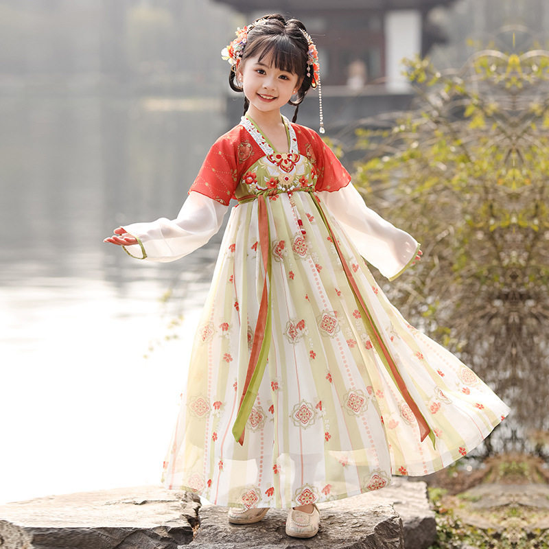 汉服女童2024秋新款古风