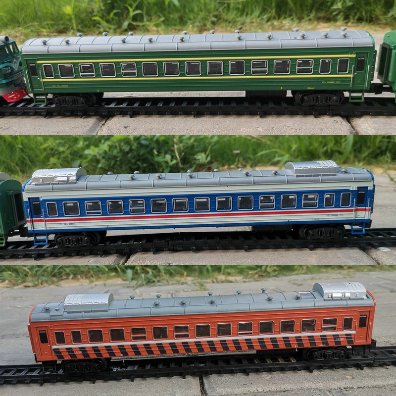 奥乐仿真小火车模型轨道玩具1:75绿皮YZ22型客车厢工程救援车厢