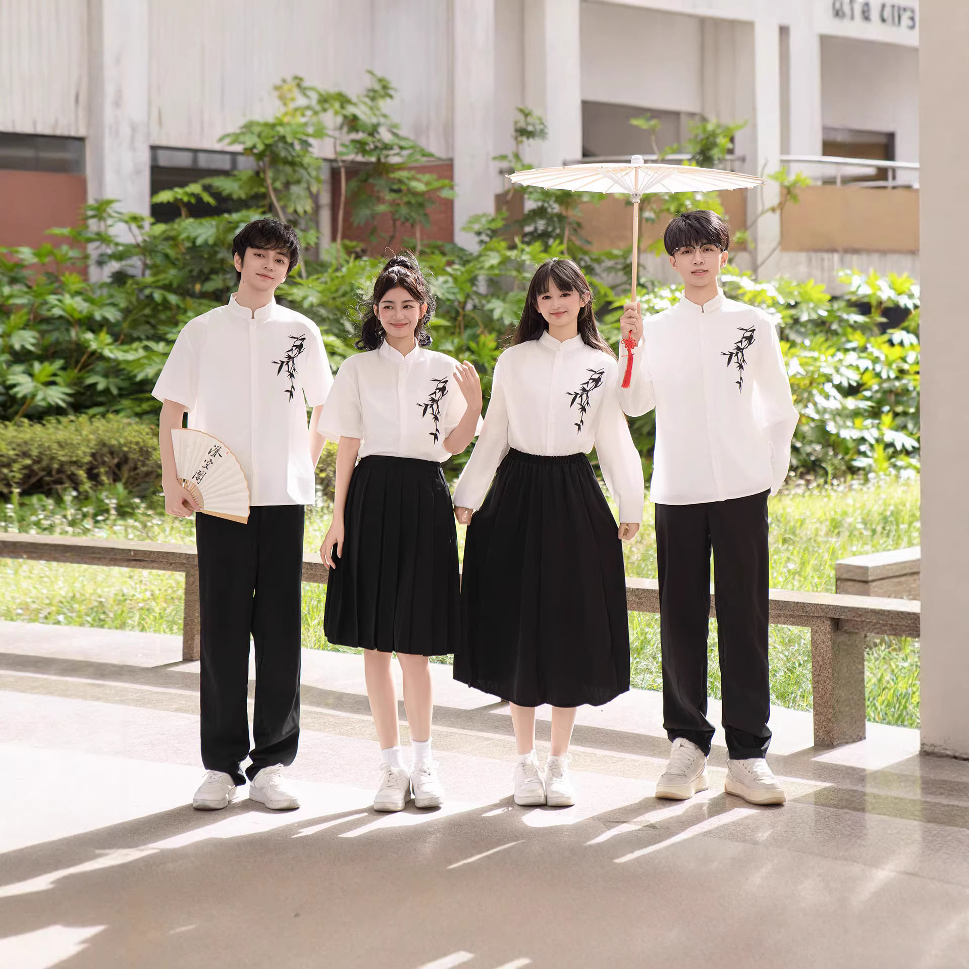 中学生合唱团演出服初高中学生毕业班服诗歌朗诵红歌比赛古风服装