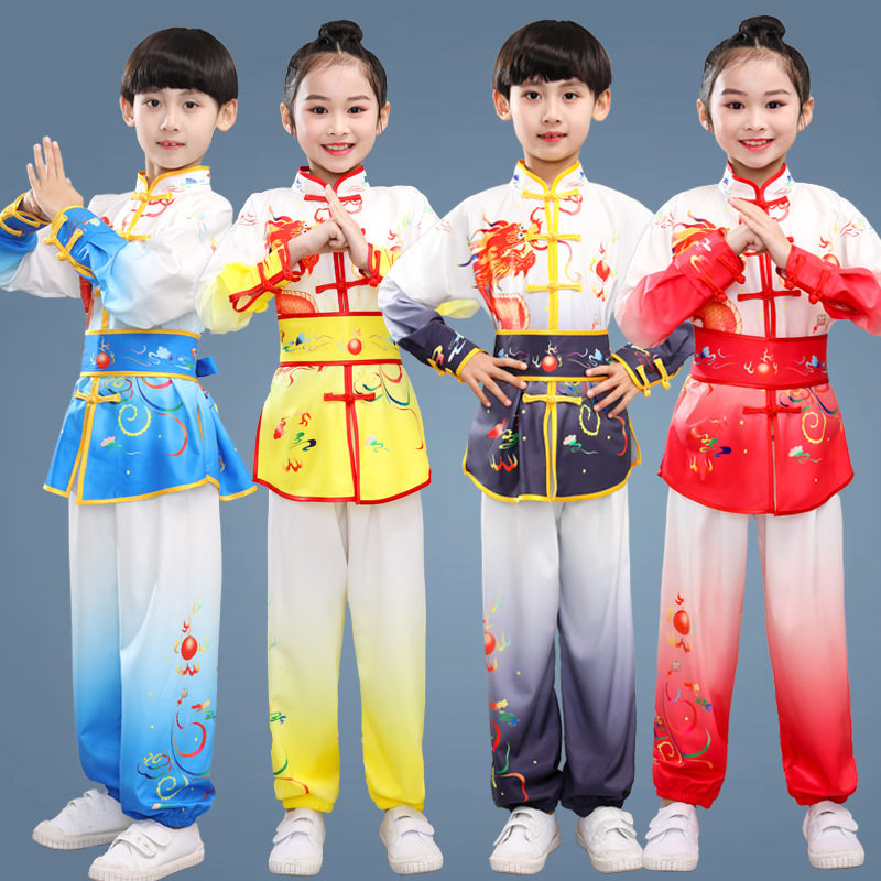 儿童武术演出服幼儿园表演训练功运动会比赛服装男女春夏季长短袖