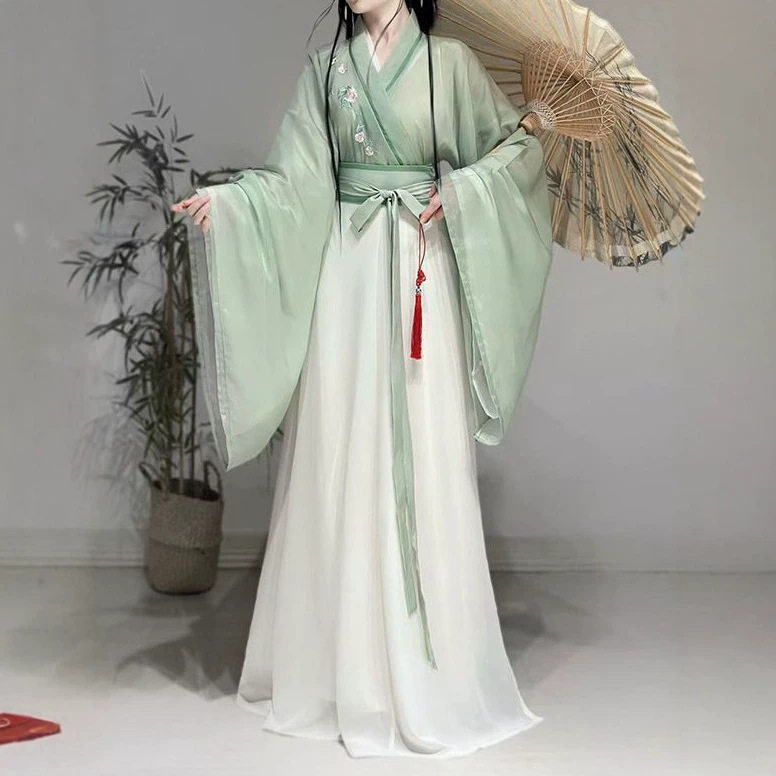 原创魏晋风汉服女2026新款南北朝大袖襦破裙显瘦仙气日常四季古装