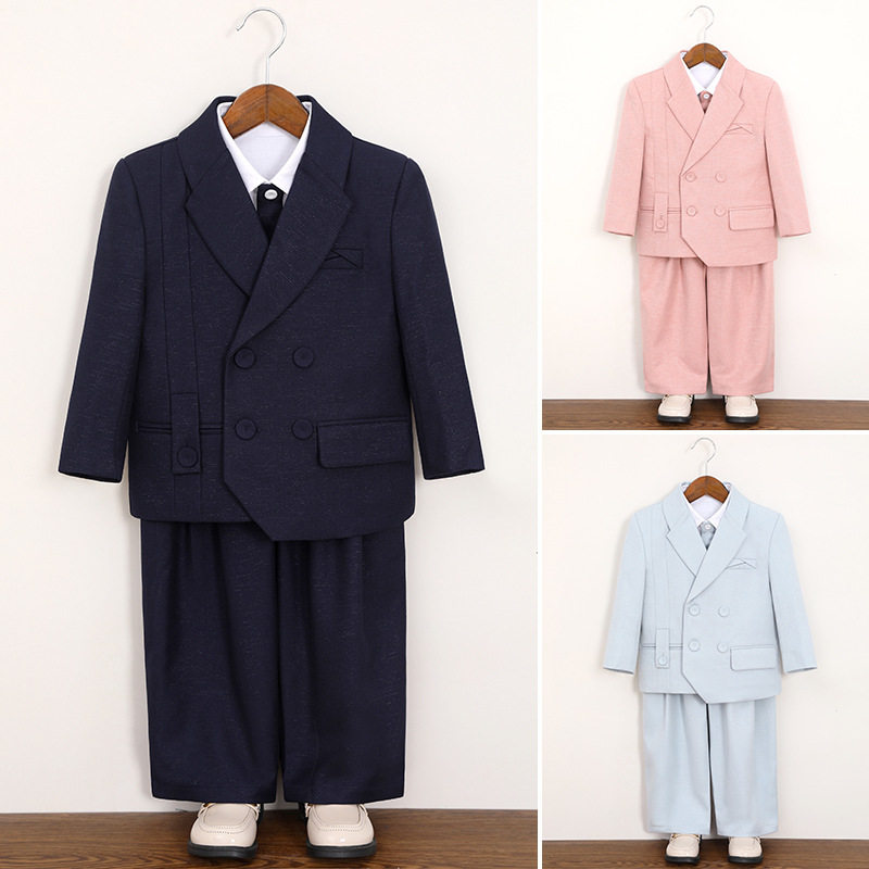 儿童礼服男童双排扣西装