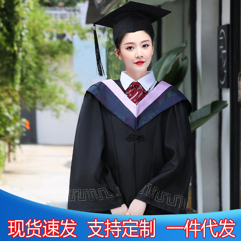 学士服大学生男女毕业季拍照服装高中毕业服文科博士服学位服帽子