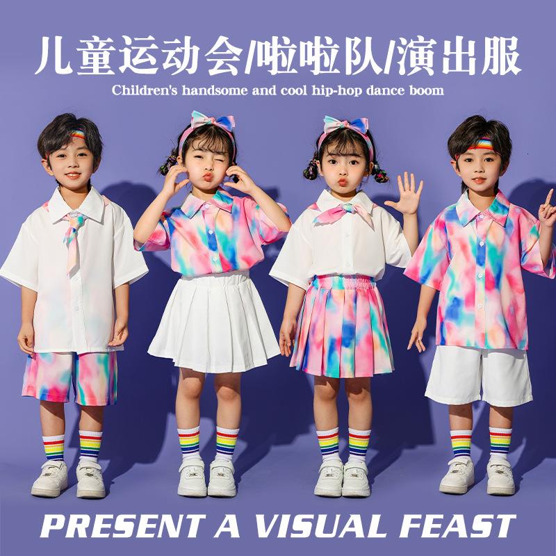 儿童啦啦队演出服春季长