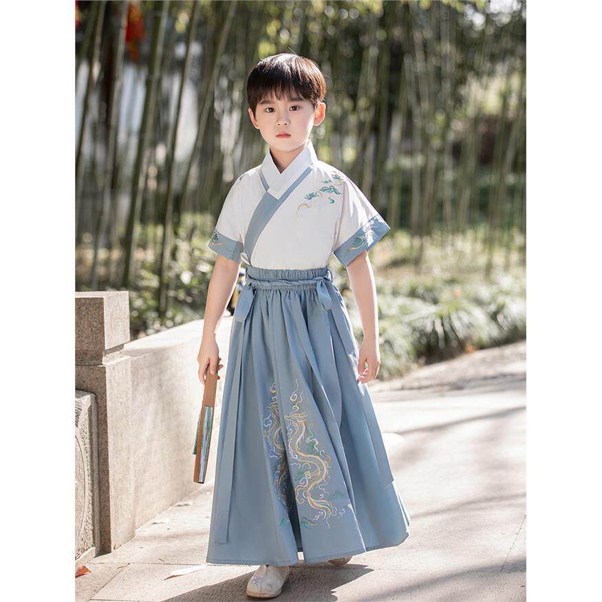 汉服男童2026夏季薄款短