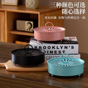 防火防烫蚊香支架不锈钢带盖接灰檀香蚊香炉 蚊香盘托家用2024新款