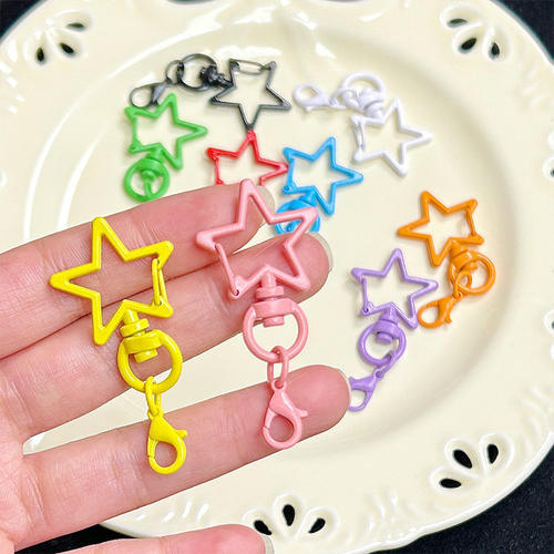 彩色马卡龙烤漆五角星龙虾扣diy