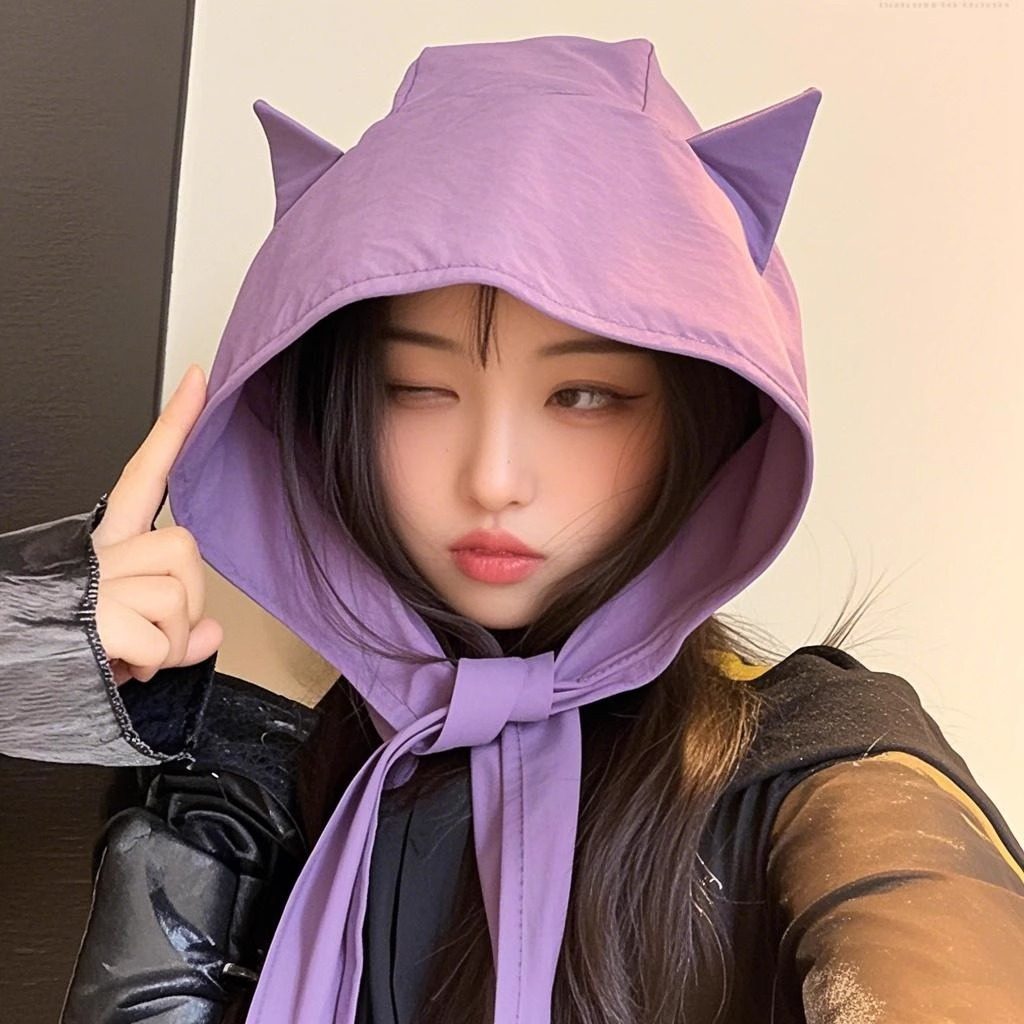 小恶魔绑带速干防晒遮阳帽女薄款