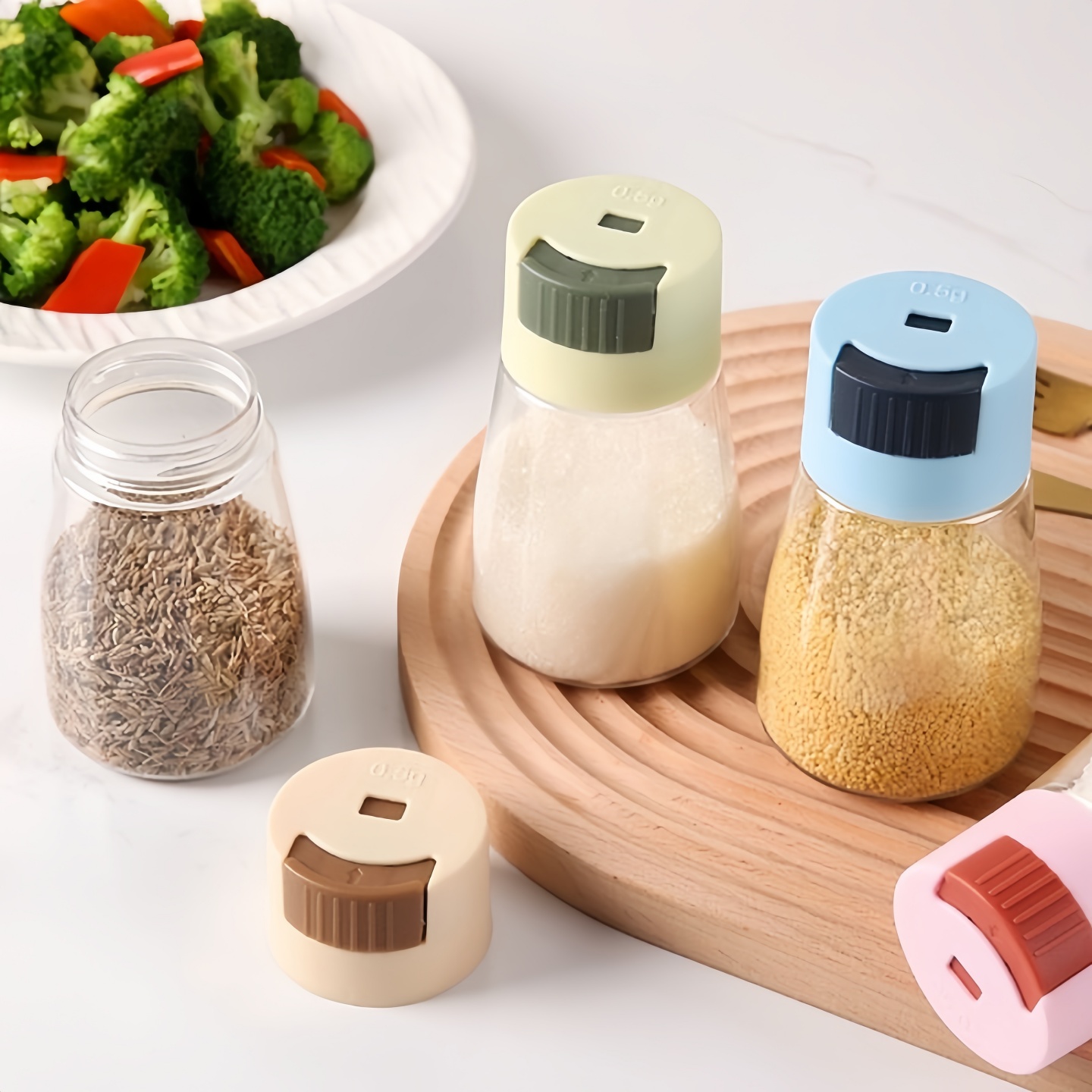 定量调味罐按压式厨房调味控盐瓶密封调料盒食盐味精调料家用
